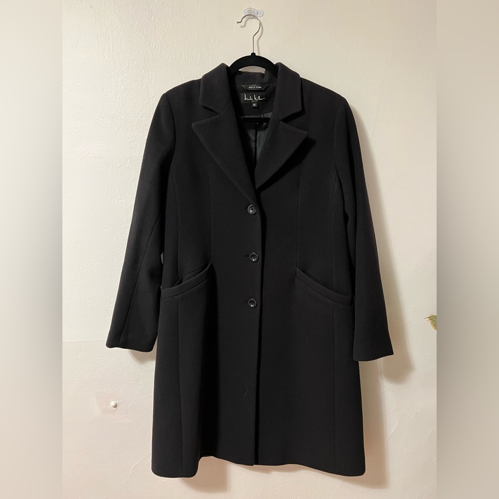 Nicole Miller Navy Pea Coat, EUC. Size 12